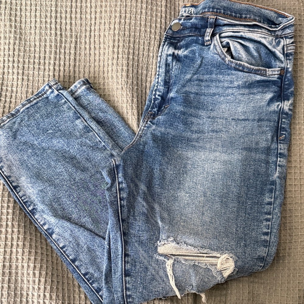 a.n.a. High-Rise Straight Ankle Jeans